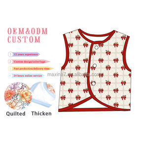 Veste matelassée festive à nœud rouge avec rembourrage en coton épais pardessus d'hiver chaud pour les tout-petits aux enfants nouveau manteau de Noël pour les filles - Product Image 5