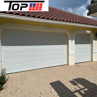 Porte de garage double 16x8 en acier isolé avec rail arrière à rouleaux, ouverture latérale électrique automatique, kit d'installation DIY
