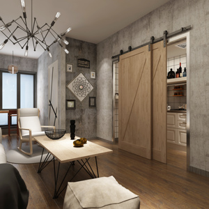 Bán buôn phong cách mộc mạc bỏ qua trượt Barn <span class=keywords><strong>Door</strong></span> phần cứng Kit phù hợp - Product Image 6