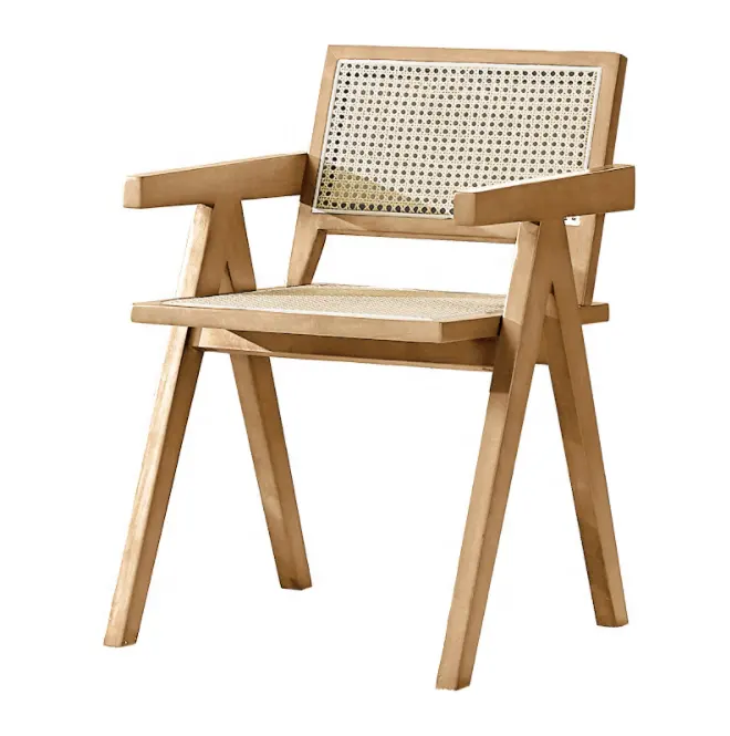 Modern Design Solid Wood Rattan Chair