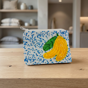 Pochette carrée à perles avec motif banane, design brodé en toile, pour usage quotidien décontracté - Product Image 2