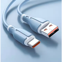 Kabel Data Transfer Pengisian Cepat 120W 6A Harga Grosir Murah, USB A ke Tipe C dengan Lampu LED untuk Pengisi Daya Ponsel