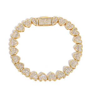 925 Sterling Silver Moissanite Heart <b>Bracelet</b> Women Fine Jewelry VVS1 Diamond Luxury <b>Charm</b> Wedding Bridal Romantic Gift For Girl - Product Image 1