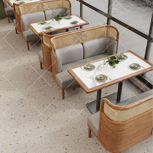 เฟอร์นิเจอร์ร้านอาหารสไตล์หรูหราน้ำหนักเบาสำหรับจัดเลี้ยงน้ำชาร้านอาหารร้านอาหารตะวันตกบูธโซฟาโต๊ะและเก้าอี้ - Product Image 3