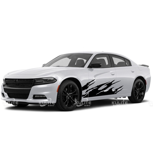 Sticker for Dodge Charger Side Stripe Flames Design Vinyl Graphics Decal