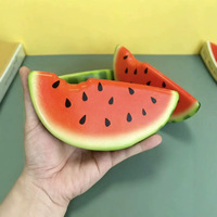 Jouet anti-stress en PU souple à récupération lente, en forme de tranche de pastèque, à presser et à jouer, avec fonction pendentif