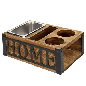 Wooden storage box, desktop display snack and beverage storage box, remote <b>control</b> <b>holder</b>, solid wood wine bottle organizer. - Product Image 1
