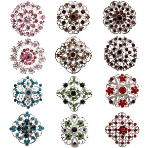 럭셔리 브로치 여성 크리스탈 꽃 브로치 핀 도매 DIY 웨딩 부케 - Product Image 1