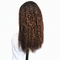 Perruque frontale en dentelle HD 360 5*5 en cheveux humains naturels, bouclée profonde, avec mèches balayage, nœuds pré-décolorés, bonnet épissé, vente en gros pour salons de coiffure