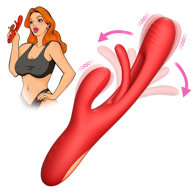 Flapping Rabbit Vibrator for Women Dual Stimulation G Spot Vibrator Clitoral Stimulator Powerful Vibration Soft Silicone Sex Toy