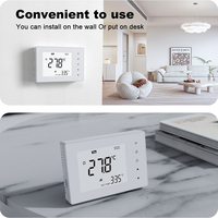 Termostato de Pared Inteligente ToupWell con Batería y Alimentación USB-C, Controlador Digital de Temperatura para Sistemas de Calefacción Doméstica