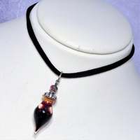 Collier pendentif en Tube de verre de haute qualité pour homme et femme, faux sang rouge, bijou Vampire, qualité médicale, anti-60 cm