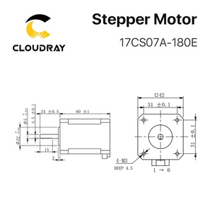 Cloudray CM15 <span class=keywords><strong>Nema</strong></span> <span class=keywords><strong>17</strong></span> Mico Motor paso a paso de <span class=keywords><strong>12V</strong></span> 17CS07A-180E - Product Image 6