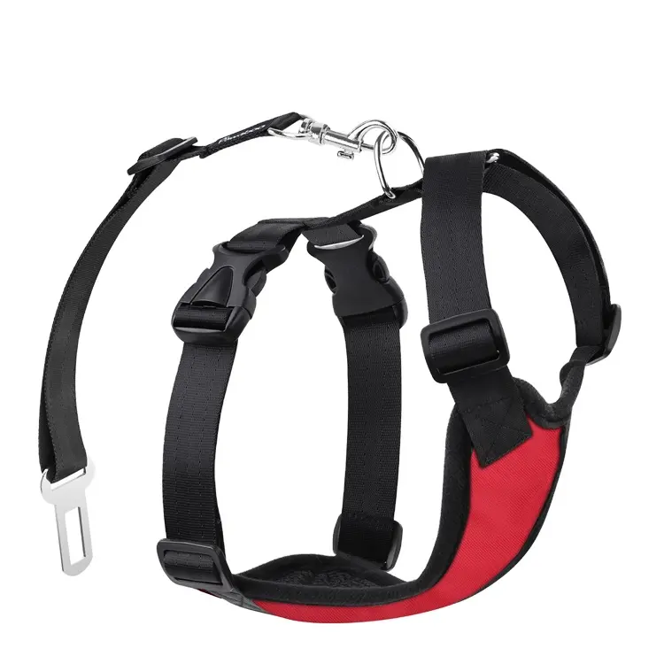 Dog Car Harness Connector Strap on Harness Double Breathable Dog Safety Seat Belt Harness Hook