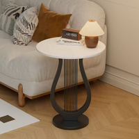 Table console minimaliste moderne en fer noir et plateau en pierre, meubles de salon écologiques Rosegia