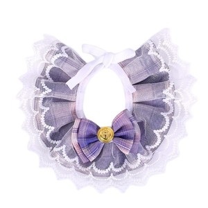 Bufanda de encaje para gatos con diseño de cuadrícula de colores, corte princesa, decorativa para gatos, para todas las estaciones - Product Image 1