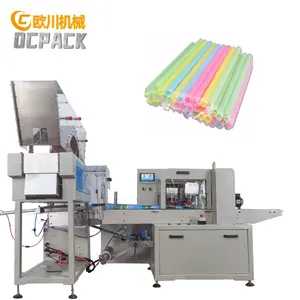 Full Automatic Counting Paper Drinking Straw Bulk Wrap Group Packing Machine