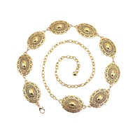 ALL0145 Chaîne de Taille Vintage en Métal Sculpté, Accessoire Polyvalent et Élégant pour Robes Style Ethnique Femme, Ceinturon de Mode