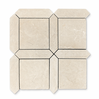 Carreaux de mosaïque murale en marbre beige Royal Botticion de haute qualité pour la décoration de salles de bain et de cuisines