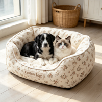 Cama de Lujo para Mascotas, Gruesa y Acolchada, para Perros y Gatos, con Estampado Personalizado, Ultra Suave, Antideslizante, Absorbente de Impactos, Lavable a Máquina