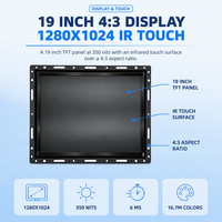 Panel PC Open Frame 19 Inci Intel Celeron J6412 1280x1024 IR Touch 12V DC Tanpa Kipas Baja VESA 100x100 Industrial
