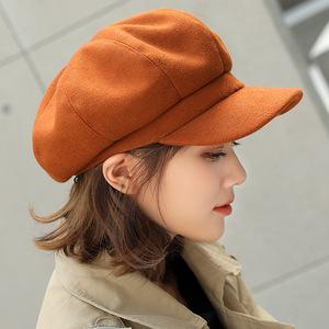 Autumn and <strong>Winter</strong> <strong>Ladies</strong> Solid Color Octagonal Newsboy <strong>Hat</strong> Men and Women Casual Wool <strong>Hat</strong> <strong>Winter</strong> Beret <strong>Ladies</strong> Painter <strong>Hat</strong> - Product Image 6