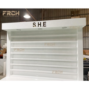 Esmalte de uñas de 5 capas blanco personalizado, estantes montados en la <span class=keywords><strong>pared</strong></span>, soporte de suelo para salón - Product Image 5