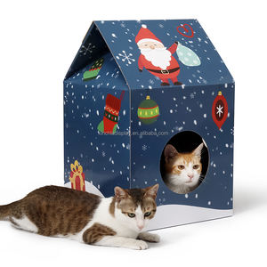 Kotak susu bentuk kucing, papan goresan rumah kertas bergelombang untuk kucing - Product Image 6