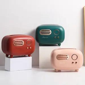 Creative Fashion household office Retro Radio Shape Decorative Tissue Napkin Holder Plastic Mini Tissue Box