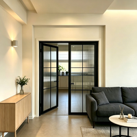 Portes battantes en acier et verre de style français pour l'intérieur des maisons et appartements, manuelles, personnalisables en taille et couleur, isolées thermiquement, pour villas et salons