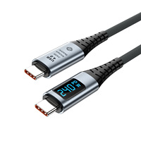 Cable USB4 con Pantalla LED Digital, Cable USB C de Carga Rápida de 240 W, 40 Gbps, 8K60Hz, Cable Multifunción Compatible con Thunderbolt 4