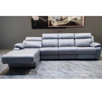 Meubles de maison modernes en forme de L, tapisserie, moteur, canapé en tissu inclinable, avec haut-parleur et chargeur USB, offre spéciale