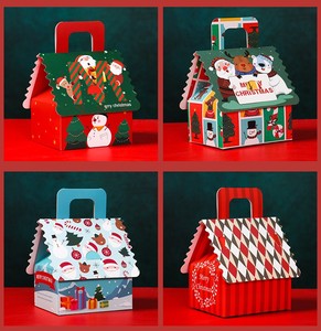 <strong>Wholesale</strong> YJY-f01 Folding <strong>Christmas</strong> House Shaped <strong>Gift</strong> Paper Box Portable Candy Candle <strong>Gift</strong> Packaging Box - Product Image 5