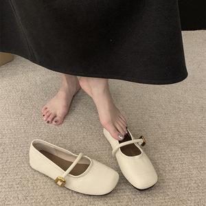 Nouvelles Chaussures Plates Noires Rétro Françaises à Bout Carré et Coupe Basse pour Femme Printemps-Automne 2026 - Product Image 2