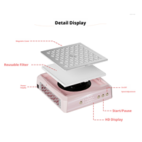 Set Kit Salon Profesional Meja Nail Art dengan Filter HEPA, Layar Digital, Penghisap Debu Kuku Isi Ulang, Plastik EG 110v-240v