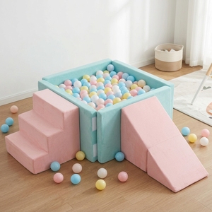 Indoor Soft Play Equipment Ball Pit Playset 3-in-1 <b>Foam</b> Climb and Crawl <b>Blocks</b> Zipper with Suede Fabric Cover For Toddlers Gifts - Product Image 1
