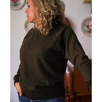 Sweat-shirt décontracté pour femme Heyfoo style coréen en laine mérinos et cachemire, effet imprimé, logo frontal, vert militaire, hiver, taille XS