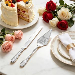 Wholesale Stainless Steel Luxury Baroque <b>Cake</b> Knife and Spatula Gift <b>Box</b> Packaging Pizza Spatulas for <b>Weddings</b> Restaurants - Product Image 4