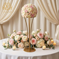 Nouveau support à fleurs de mariage moderne et luxueux avec design en métal électroplaqué détachable pour la décoration des tables d'hôtel et des tables de desserts