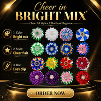 Broche Fleur Artisanale ZF pour Sororité, 4,5x4,5 Pouces, Badge Rosette Personnalisé en Ruban, Accessoires pour Veste, Sac et Écharpe Femme
