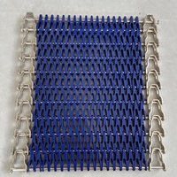 Bande transporteuse spirale modulaire en maille latérale flexible en plastique POM pour tour de refroidissement de boulangerie, refroidisseur spirale pour pain de mie et gâteaux