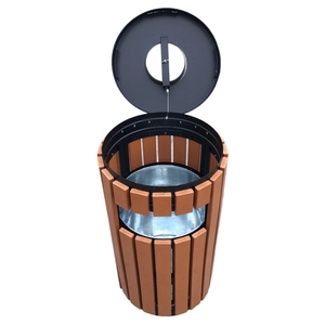Meuble de rue de 8 gallons en fer et en PVC, poubelle à café en acier pour le <span class=keywords><strong>jardin</strong></span> et le parc - Product Image 2