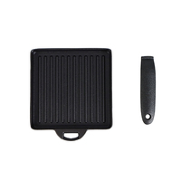 Ensemble de poêles de camping en fonte portable 2 pièces avec poignées détachables applicables aux poêles à induction au gaz