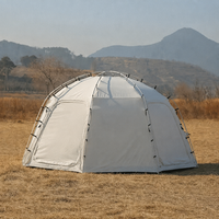Tente abri octogonale de style coréen en toile de coton, dôme de glamping 3,8 m, 4 saisons, imperméable, anti-UV, grande tente familiale pour le camping en plein air