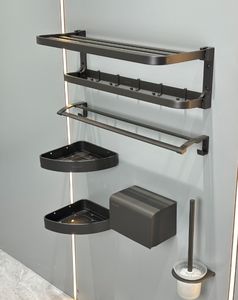 Liga de zinco dobrável Eco durável moderno escovado acolchoado parede de cinco peças banheiro Hotel acessórios conjunto - Product Image 1