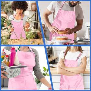 Chef Schort Verstelbaar Schort Met 2 Zakken Unisex Schort Voor Koken Keuken Restaurant Roze Schorten - Product Image 3