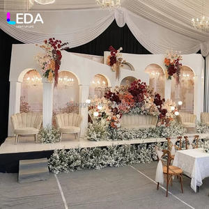 Fondo de Escenario de Boda de Acrílico Blanco con Arco 3D Personalizado LEDA, Estilo Simple, Tamaño y Color Personalizables para Bodas y Fiestas - Product Image 1