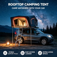 Tente de toit rigide pour voiture avec vérins à gaz, tente pop-up résistante aux intempéries pour le camping en extérieur et les activités en pleine nature