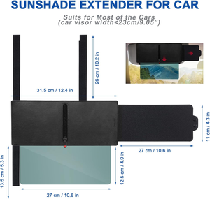 Car Polarized Sun <b>Visor</b> with Zipper Expansion Anti-glare - Product Image 6