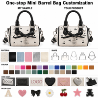 Sac Boston mini en cuir PU froissé, directement de l'usine, avec imprimé nœud et breloque cœur, bandoulière pour femme, idéal pour les tenues quotidiennes et les soirées